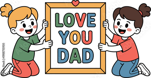 Heartfelt fathers day card kids expressing love for their dad