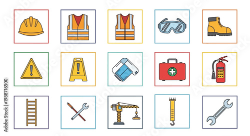 Construction Safety Signs And Tools.