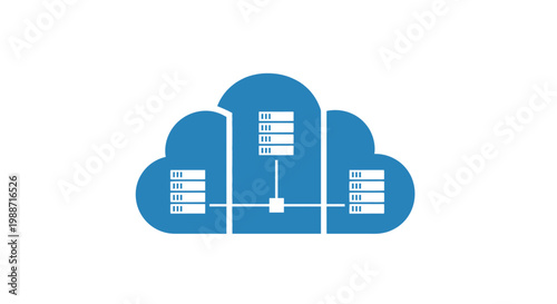 Cloud computing network server icon.