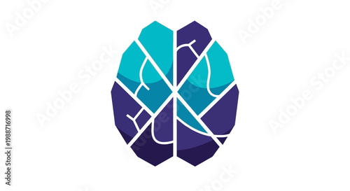 Abstract Brain Illustration, Graphic Design for Neurology and Cognition Concepts