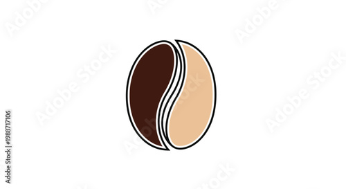 Abstract Caffeine Combination: A Simple, Modern Depiction of Coffee Bean Halves
