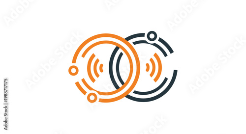 Abstract Connectivity Symbol Depicting Network Linking and Wireless Communication Technologies