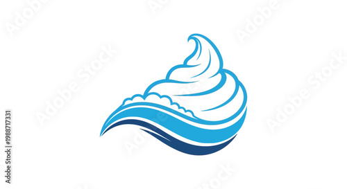Abstract Creamy Wave Design Representing Freshness, Purity and Smoothness of Elements