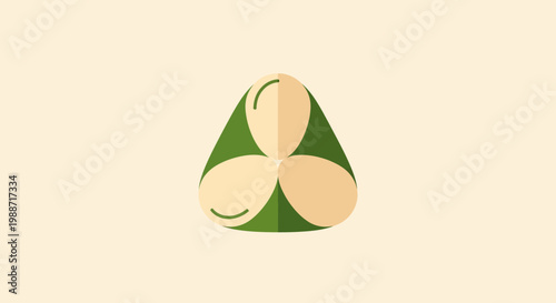 Abstract Digital Composition Of An Egg-shaped Object Within A Triangular Green Frame