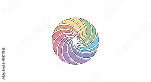 Abstract Colorful Spiral Design on White Background, Suitable for Creative Concepts