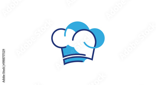 Abstract Culinary Icon Depicting a Chef's Hat in Modern Color Scheme and Design