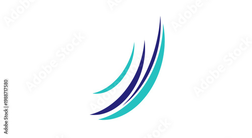 Free Download Abstract Curved Lines In Vibrant Turquoise And Cobalt Blue, On White Background - GFXLoad