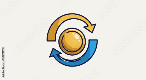 Abstract Concept Depicting Circulation and Exchange, Minimalist Design, Refreshing visual