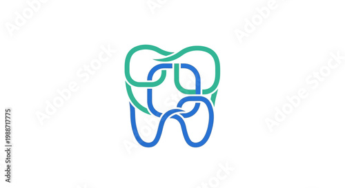 Abstract Dental Illustration Depicting Healthy Teeth and Advanced Oral Healthcare Symbolism