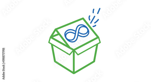 Abstract Concept of Infinite Potential and Unbounded Growth Represented by a Box