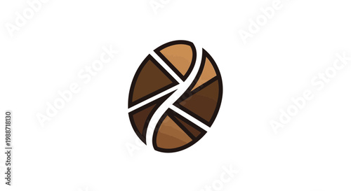 Abstract Coffee Bean Design Suitable For Branding, Logo, And Creative Commercial Applications