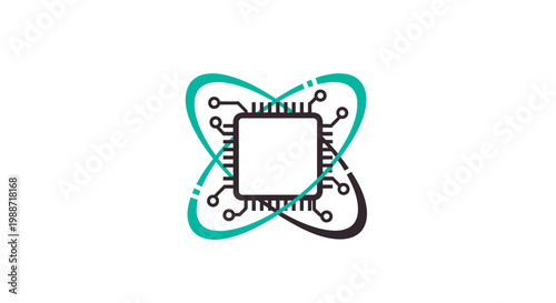 Abstract Digital Processor Design Illustrating Modern Tech and Futuristic Advances Perfectly