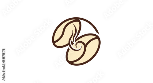 Abstract Coffee Bean Design with Artistic Flair Suitable for Brand and Modern Aesthetic
