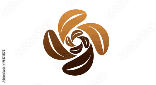 Abstract Coffee Bean Design with Artistic Composition for Cafe Logo and Beverage Concepts