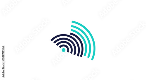 Abstract Connectivity Graphic Representing Wireless Signal Transmission And Distribution