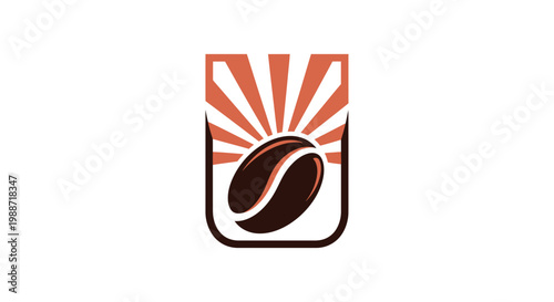Abstract Coffee Bean Logo with Sunrise Design for Cafes and Beverage Ventures