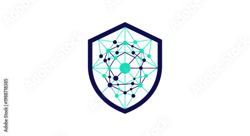 Abstract Digital Shield Emblem Representing Data Protection And Technological Security