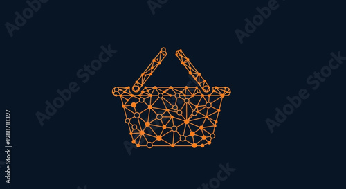 Abstract Digital Shopping Cart Icon Representing Technology And Modern Ordering Systems
