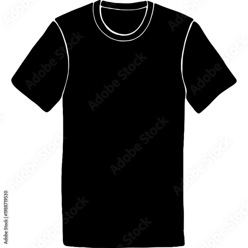 Plain T-Shirt, Black Short Sleeve Tee