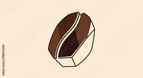 Abstract Geometric Coffee Bean Illustration With Modern Minimalist Aesthetic Design