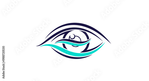 Abstract Eye Logo Depicting Vision, Perception, and Optical Services Conceptualization
