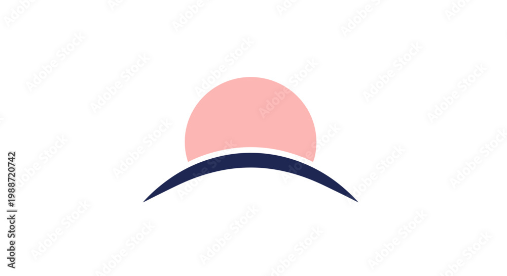 Fototapeta premium Abstract Geometric Composition Of The Sunset, Minimalist Art, Modern Graphic Design Element