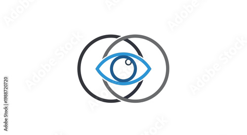 Abstract Eye Logo Design with Interlocking Circles Representing Vision and Technology