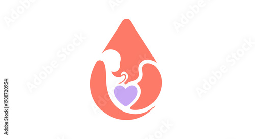 Abstract Emblem Illustrating Prenatal Bonding and Fetal Development With Maternal Affection