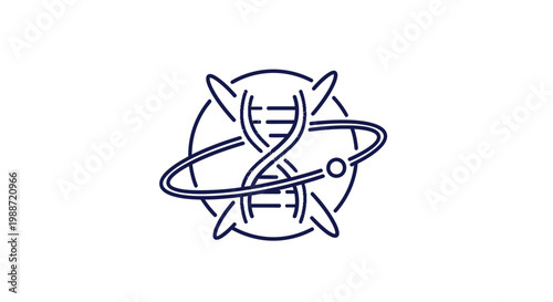 Abstract Genetic Research Logo Depicting Innovation, Science, And Breakthroughs In Healthcare