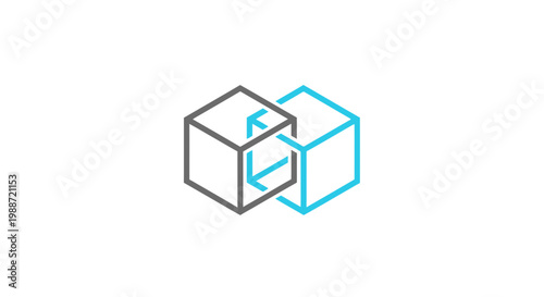 Abstract Geometric Cubes Interlocked Design With Modern Minimalist, Trendy and Clean Style