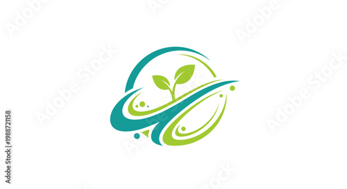 Abstract Environmental Logo Depicting Growth, Natural Elements, And Sustainable Concepts