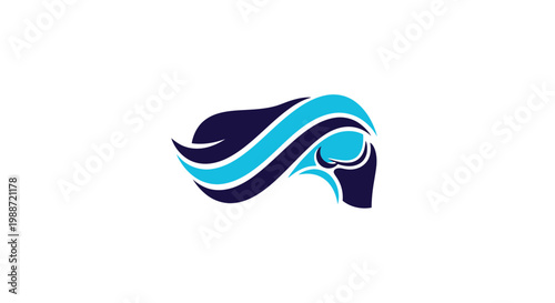 Abstract Equestrian Avatar Depicting Head And Flowing Mane In Dynamic And Modern Style