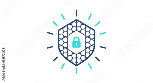 a blue shield with a padlock icon.