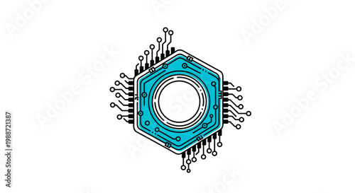 Abstract Geometric Circuit Board Depicting Technological Innovation and Digital Connectivity