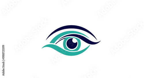 Abstract Eye Icon Design Representing Vision, Optometry, and Healthcare Concepts