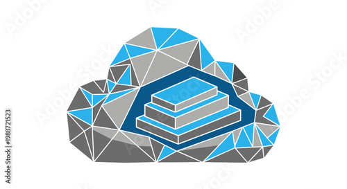 Abstract Geometric Cloud Formation Representing Data Storage and Digital Technology