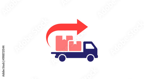 Delivery truck with moving boxes.