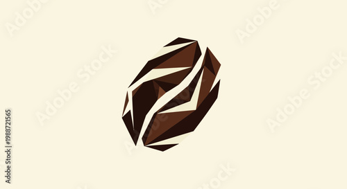 Abstract Geometric Coffee Bean Design Against a Light Cream Background is Creative Art