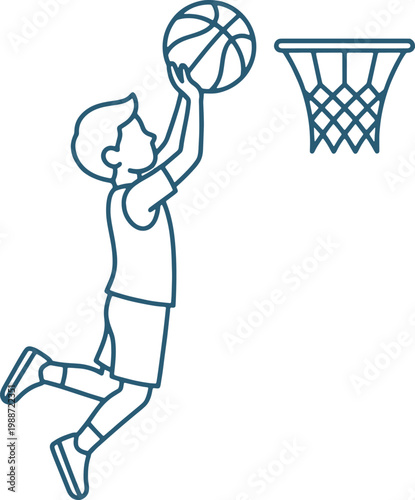 A person jumping to dunk a basketball into a hoop