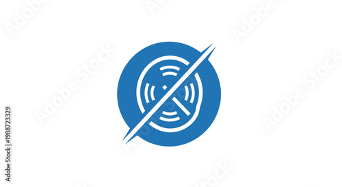 Abstract Geometric Emblem Representing Technology Prohibition, Restriction, or Deactivation
