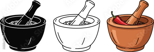 5 may cinco de mayo traditional mexican molcajete and pestle illustration