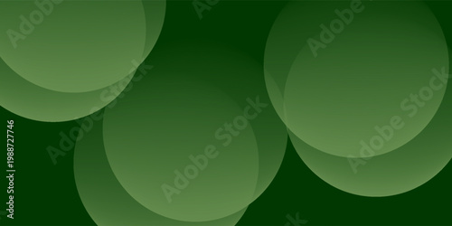 Abstract dark green circle geometric background. Simple overlap circle shapes pattern. Eps10 vector