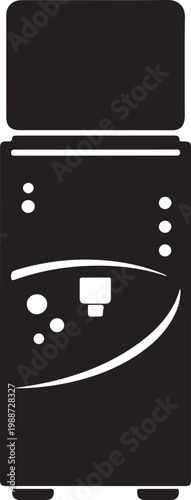 Home water purifier black fill icon representing household filtration system clean drinking water and health safety concept