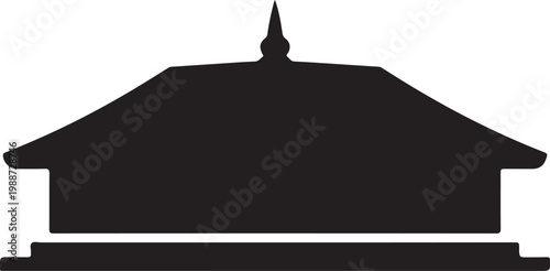Old classic mosque silhouette vector illustration vintage islamic architecture heritage building skyline religious landmark minimal design