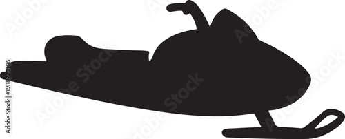 snowmobile winter vehicle silhouette icon for snow transport adventure and outdoor recreation