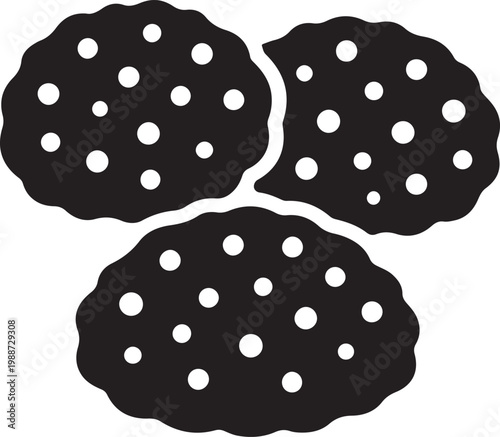 tempeh chips black fill icon for healthy snack food vegan protein and crispy soy product