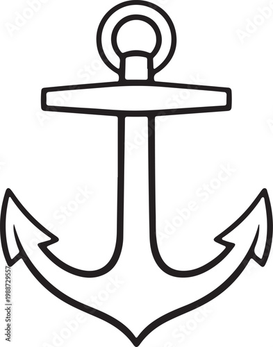 anchor outline icon for marine navigation nautical symbol ship equipment and ocean theme design
