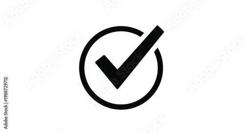 Simple black checkmark icon in a circle symbolizing confirmation