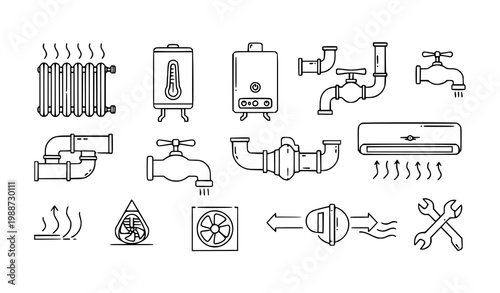 Set of hand-drawn warning and safety icons including fire electricity swimming caution with danger sign danger zone risk assessment electricity swimming triangle attention information activity