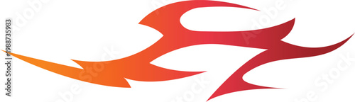Hot fire flame side car sticker vector design.